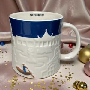 Starbucks Suzhou China Relief Series Mug 16oz 3D Embossed Ceramic EUC